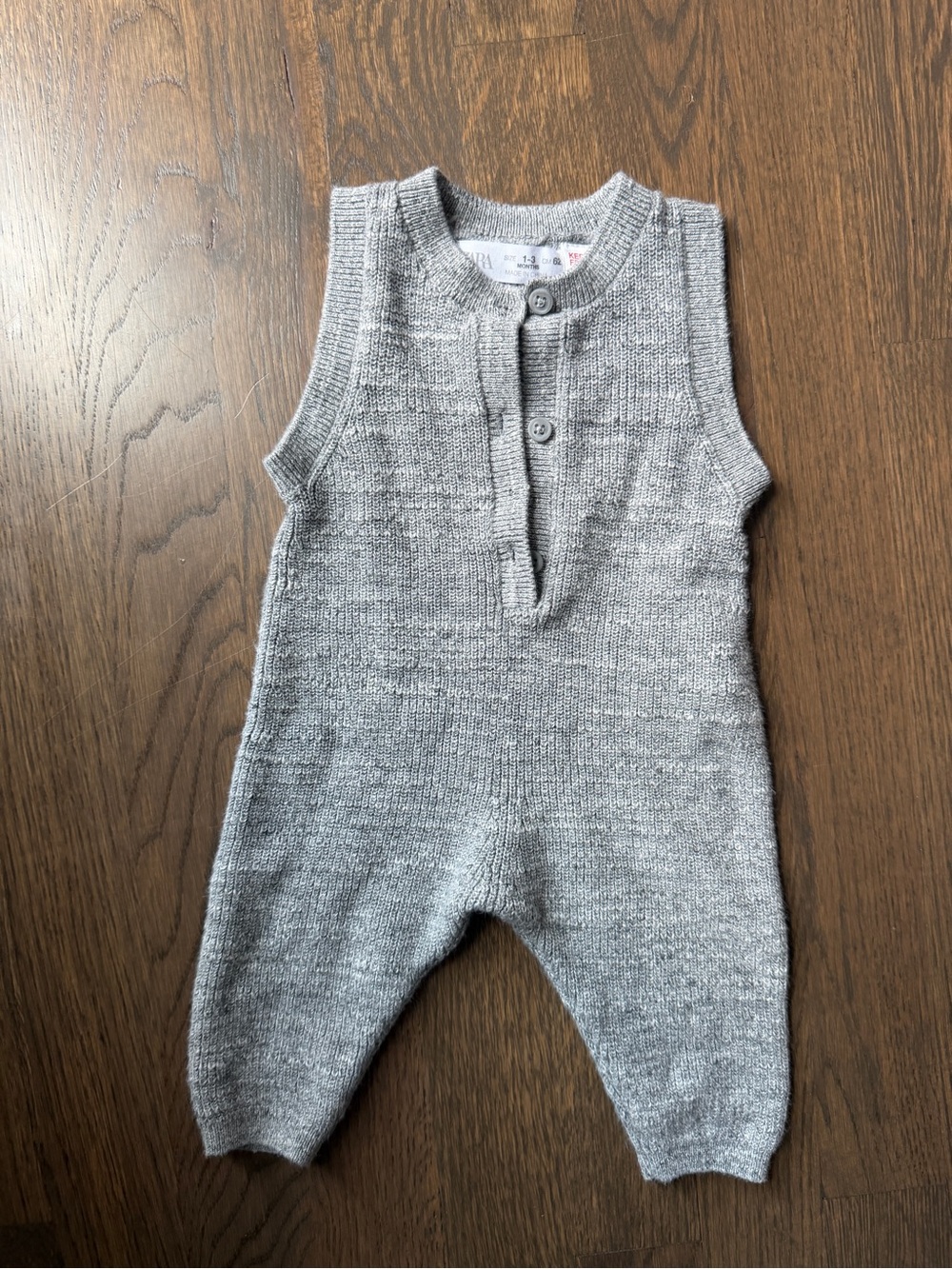 ZARA Baby Gray Knit Sleeveless Baby Romper